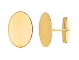 Men's Oval Polished Cuff Links in 14K Yellow Gold